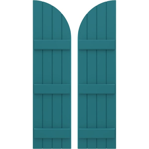 Ekena Millwork Americraft 4-Board (3 Batten) Wood Joined Board-n-Batten Shutters w/ Arch Top, ARW401BQ414X77ANH, PR ARW401BQ414X77ANH - main